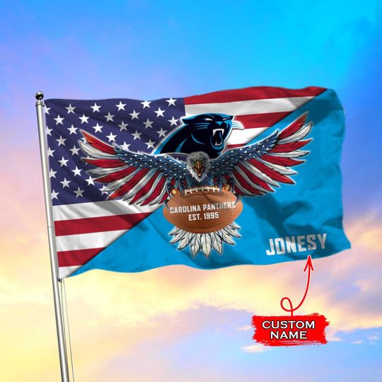Carolina Panthers American Football Custom Name Flag – LIMITED EDITION