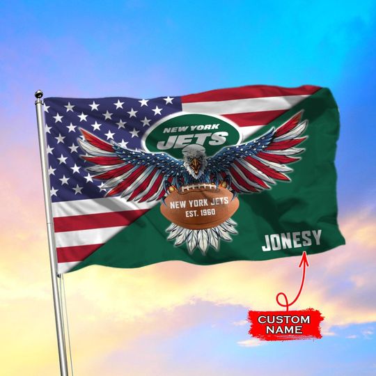 New York Jets American Football Custom Name Flag – LIMITED EDITION