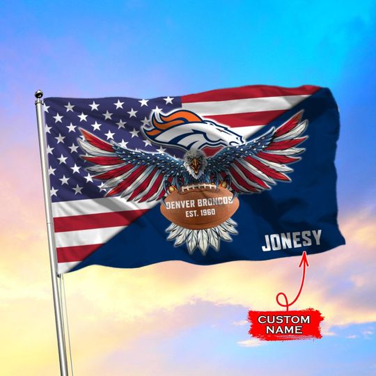 Denver Broncos American Football Custom Name Flag – LIMITED EDITION