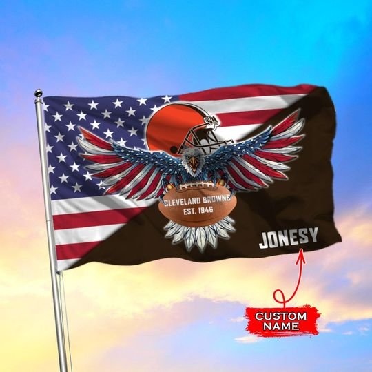 Cleveland Brows American Football Custom Name Flag – LIMITED EDITION