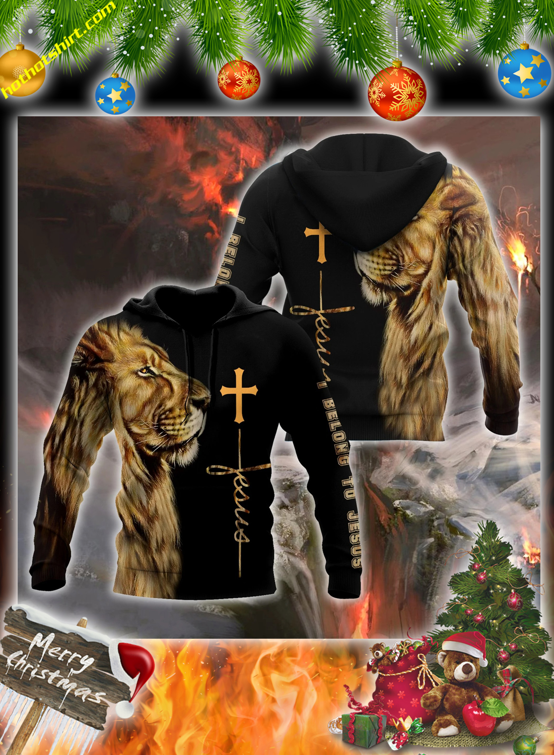 Lion i belong to jesus 3d all over printed hoodie and shirt