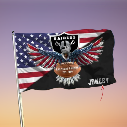 30-Las Vegas Raiders American Football Custom Name Flag (1)