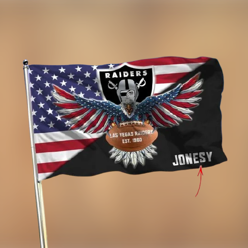 30-Las Vegas Raiders American Football Custom Name Flag (3)