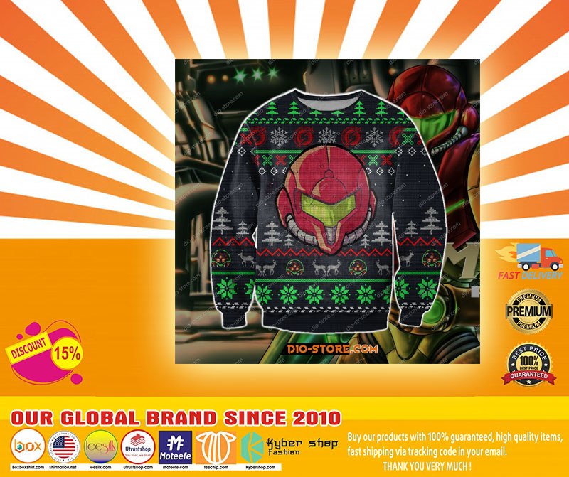 Metroid game knitting pattern 3d print ugly christmas sweater4