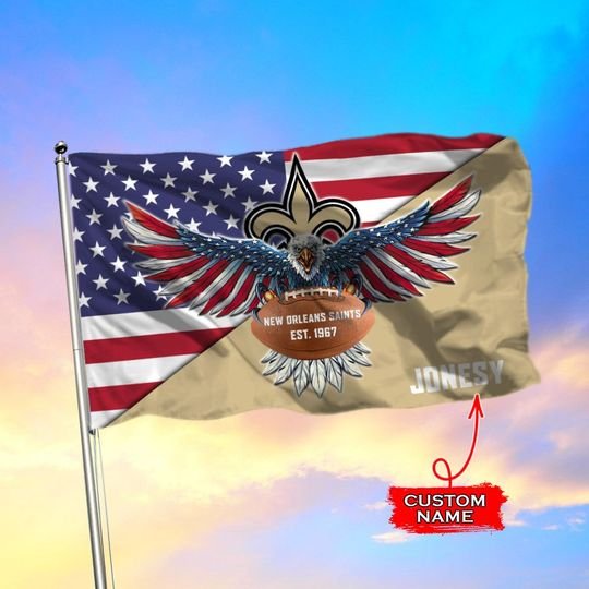 New Orleans Saints American Football Custom Name Flag – LIMITED EDITION