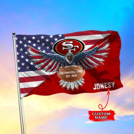 San Francisco 49ers American Football Custom Name Flag – LIMITED EDITION
