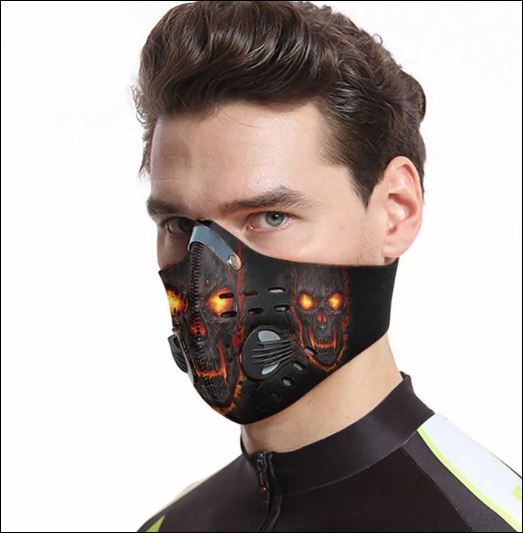 Fire skull face mask