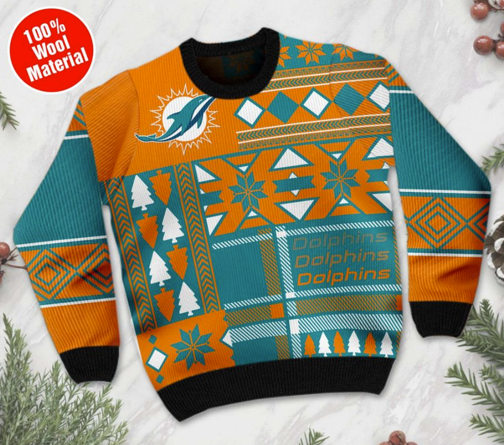 Personalized Miami Dolphins ugly sweater - dnstyles
