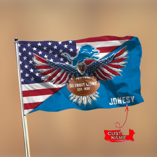 9-Detroit Lions American Football Custom Name Flag (3)