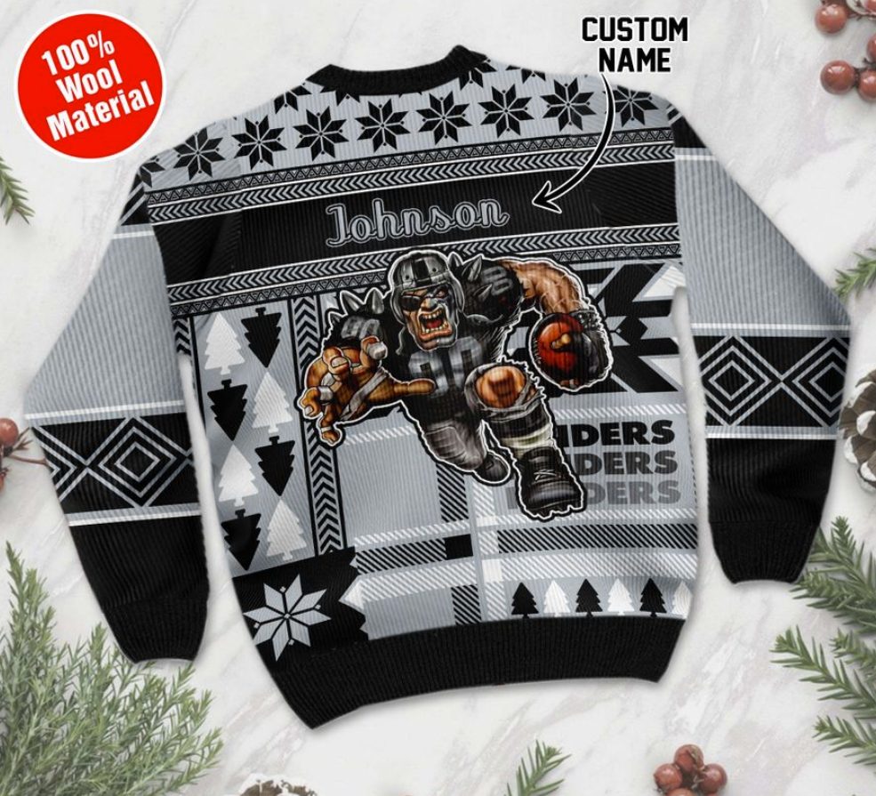 Personalized Oakland Raiders ugly sweater 2