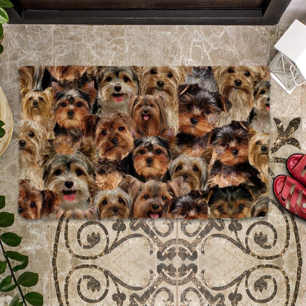 A Bunch Of Yorkshire Terriers Doormat