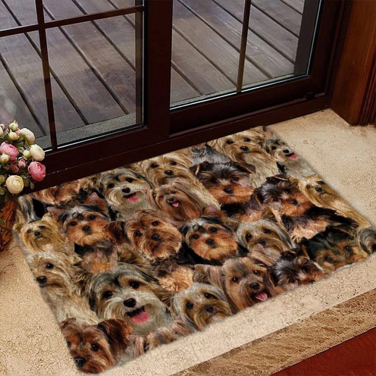 A Bunch Of Yorkshire Terriers Doormat