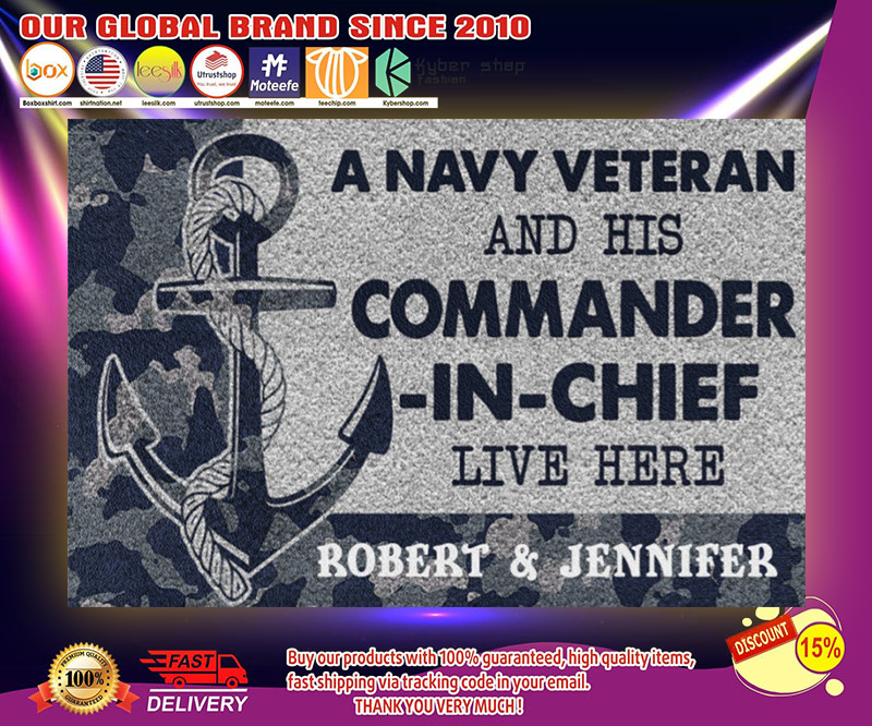 A navy veteran and his commander in chief live here doormat 3