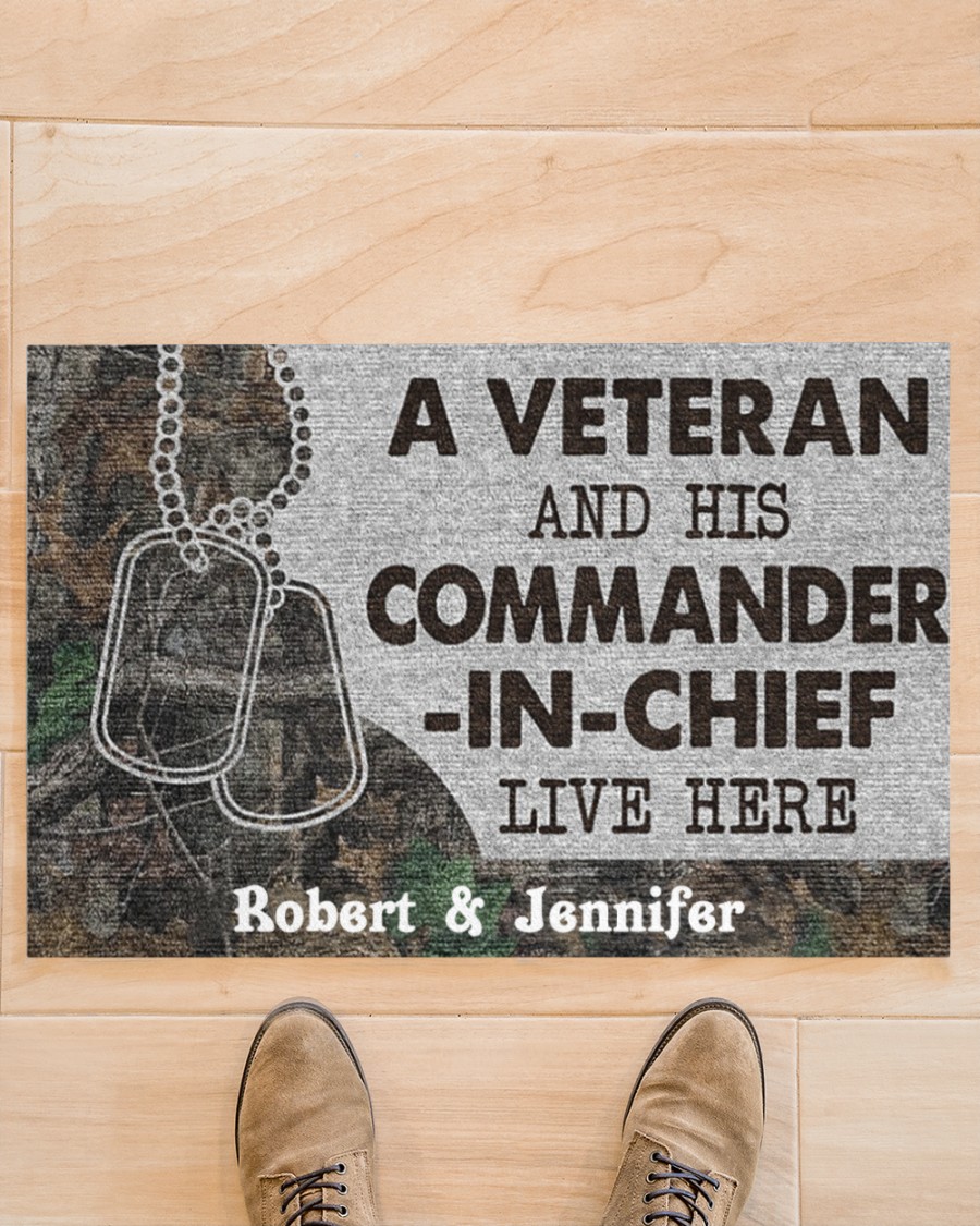 A veteran and his commander in chief live here doormat 7