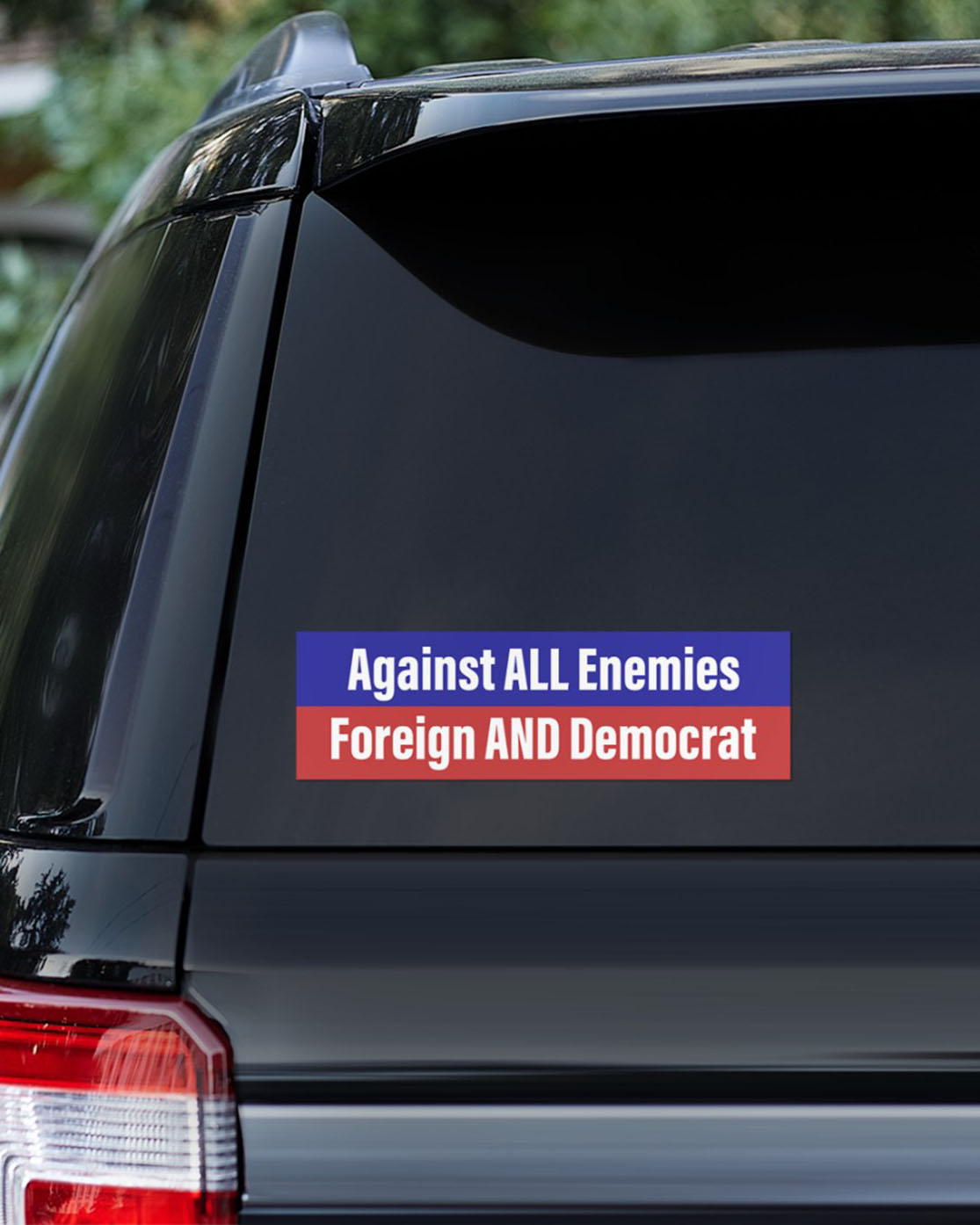 Against all Enemies Foreign and Democrat bumper sticker