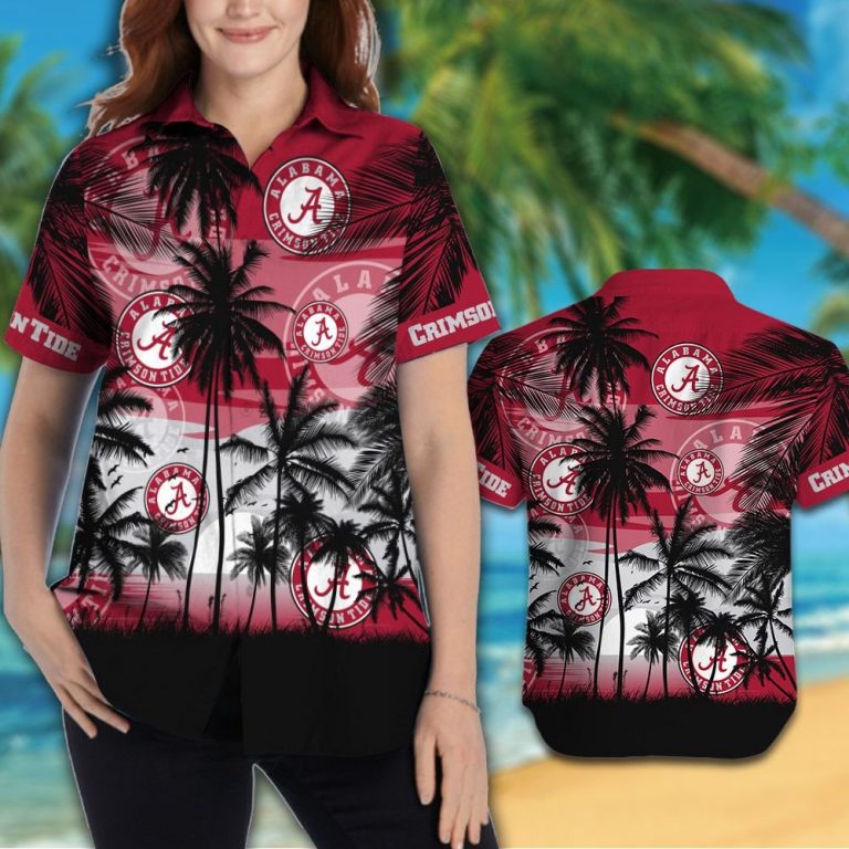 Alabama Crimson Tide Hawaiian Tropical shirt, short 1