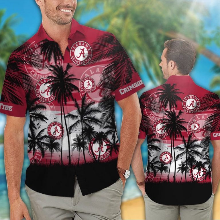 Alabama Crimson Tide Hawaiian Tropical shirt, short