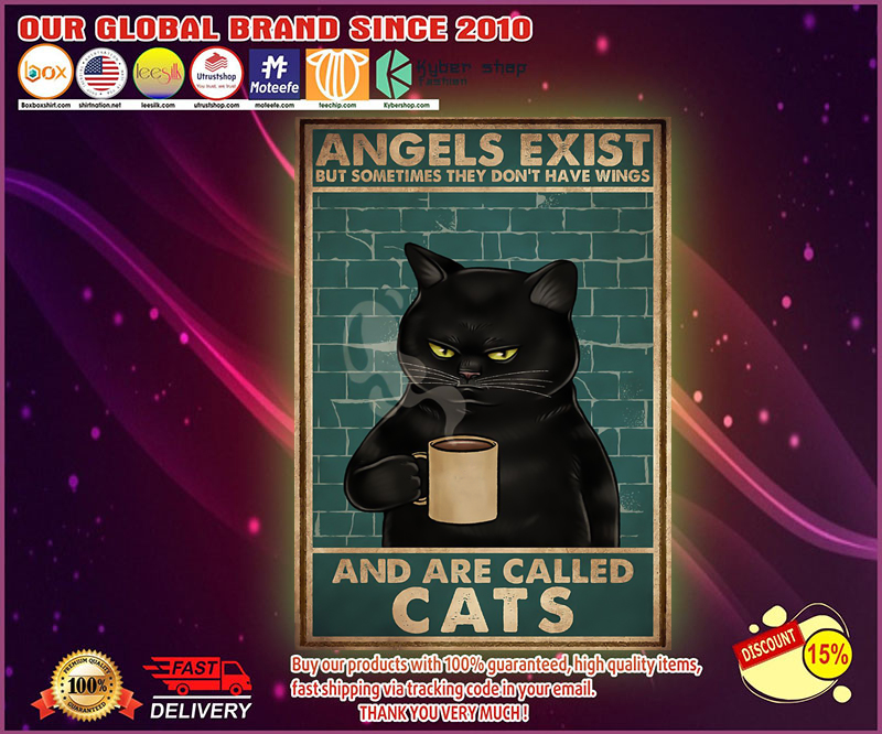 Angels exist but sometimes they don't have wings and are called cats poster 1