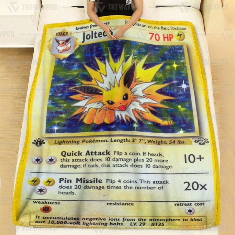 Anime Pokemon Jolteon Holo custom blanket and quilt