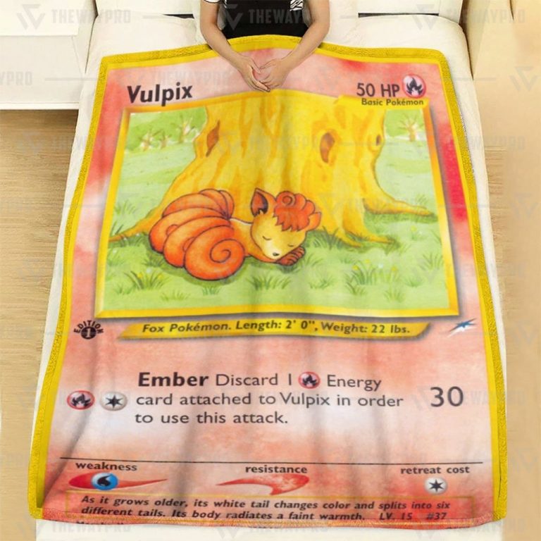 Anime Pokemon Vulpix 1st Edition custom blanket and quilt