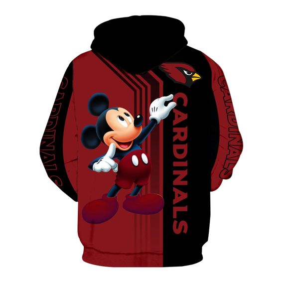 Arizona Cardinals Mickey Mouse 3D Hoodie1