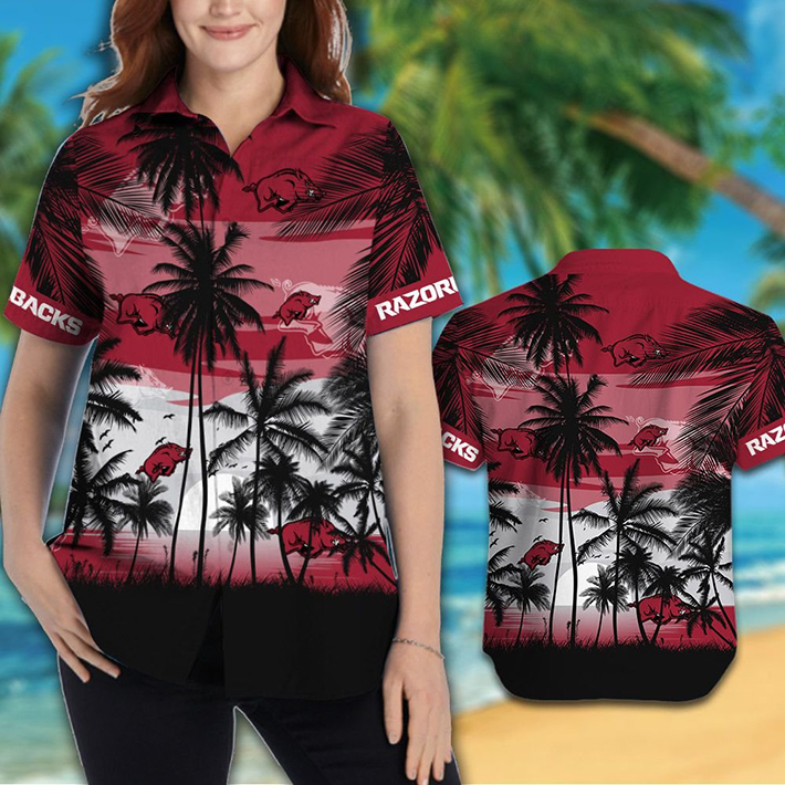 Arkansas Razorbacks Tropical Hawaiian Shirt, Short1