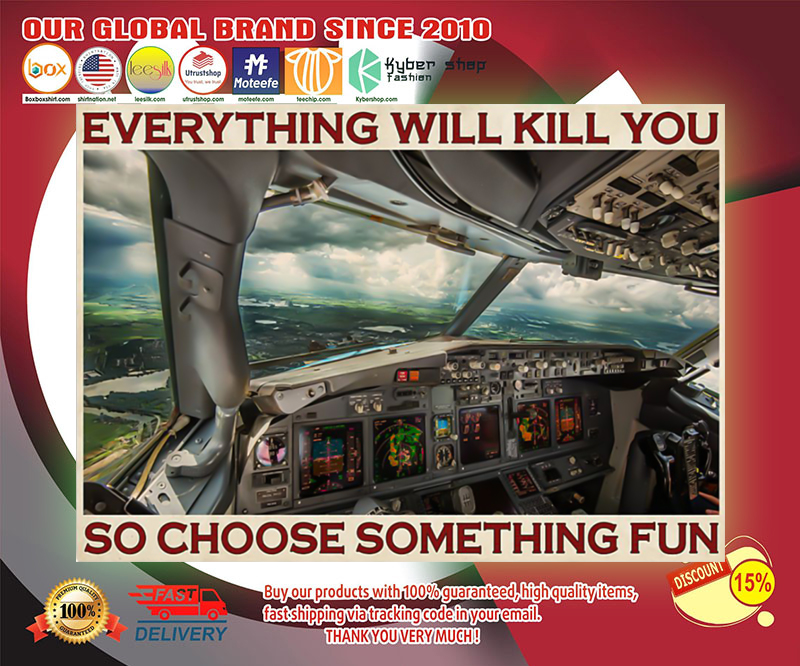Aviation pilot everything will kill you so choose something fun poster 2