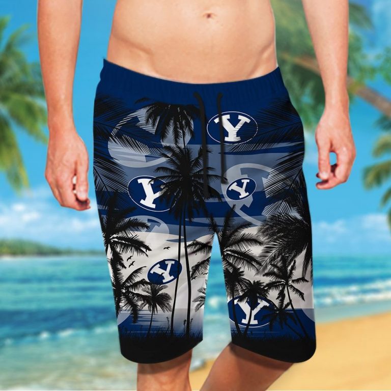 BYU Cougars football Hawaiian Tropical shirt, short 3