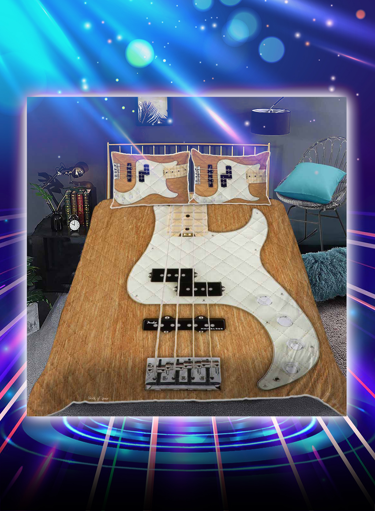 Bass guitar for the love of bass bed set