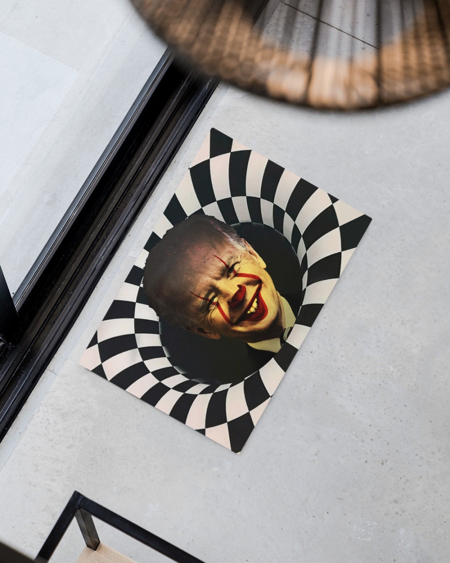 Biden Clown IT Pennywise 3d illusion doormat 2