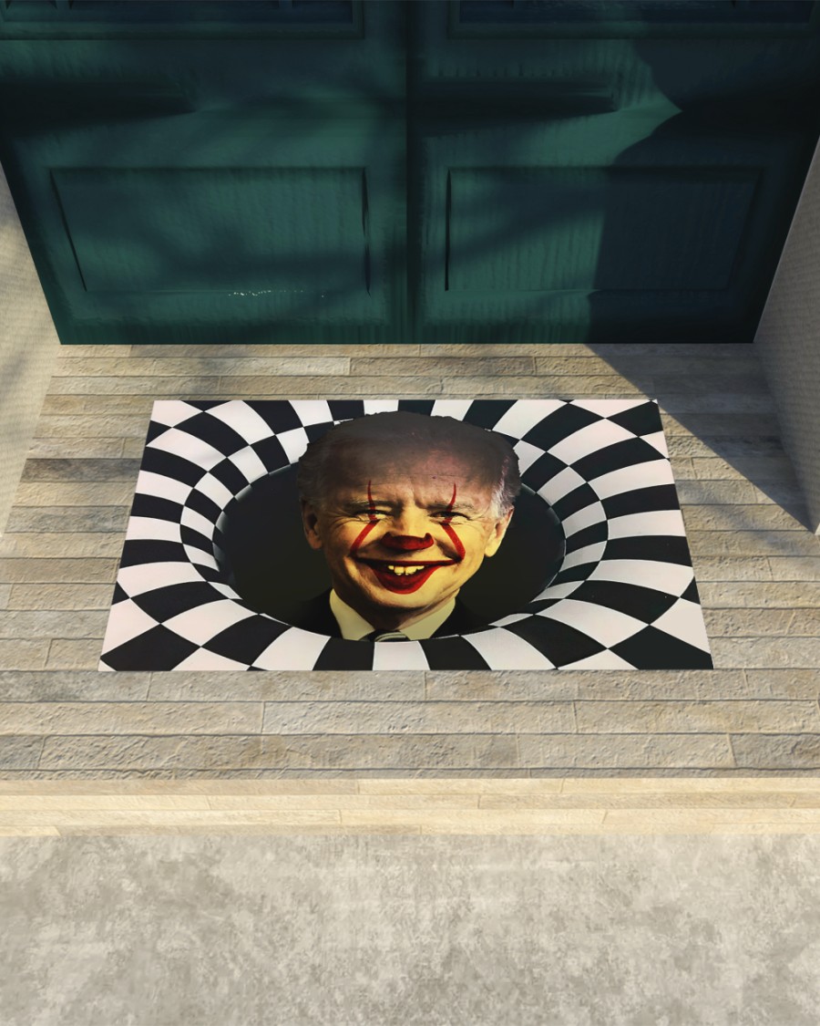 Biden Clown IT Pennywise 3d illusion doormat 4