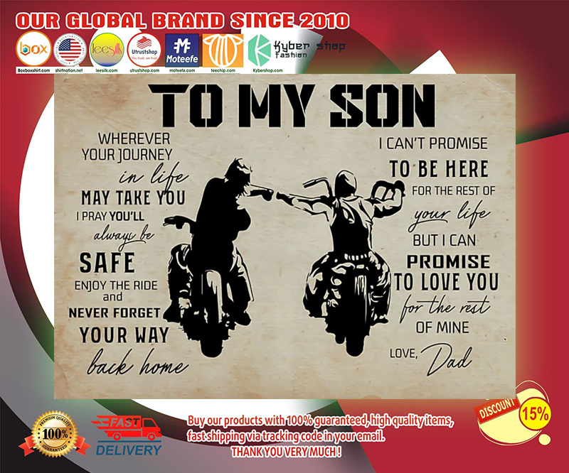 Biker dad to my son poster 3