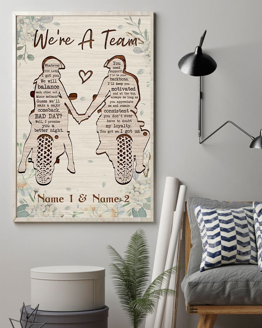 Biker we're a team custom personalized name poster 7