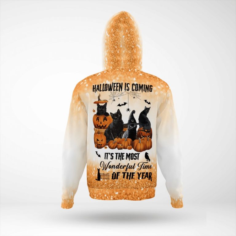 Black Cats Halloween Is Coming Its The Most Wonderful Time Of The Year 3D Hoodie1