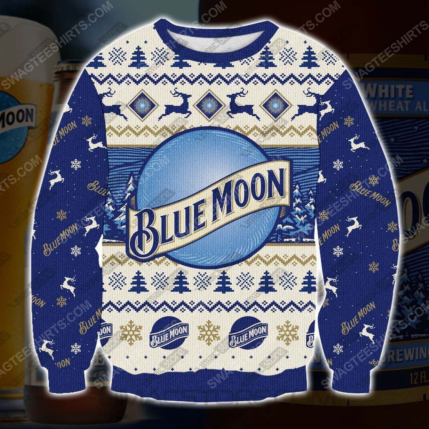 [special edition] Blue moon beer ugly christmas sweater – maria