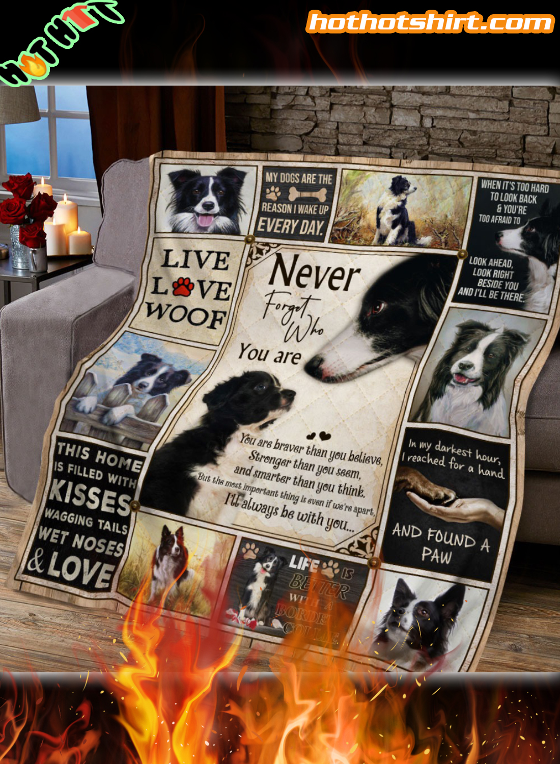 Border Collie never forget who you are quilt blanket 3