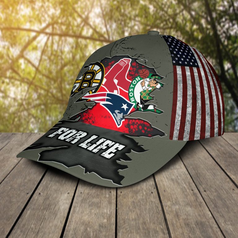 Boston Celtics New England Patriots Boston Bruins Boston Red Sox For Life Cap