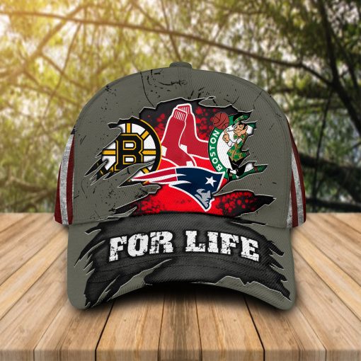 Boston Celtics New England Patriots Boston Bruins Boston Red Sox for life cap hat 1