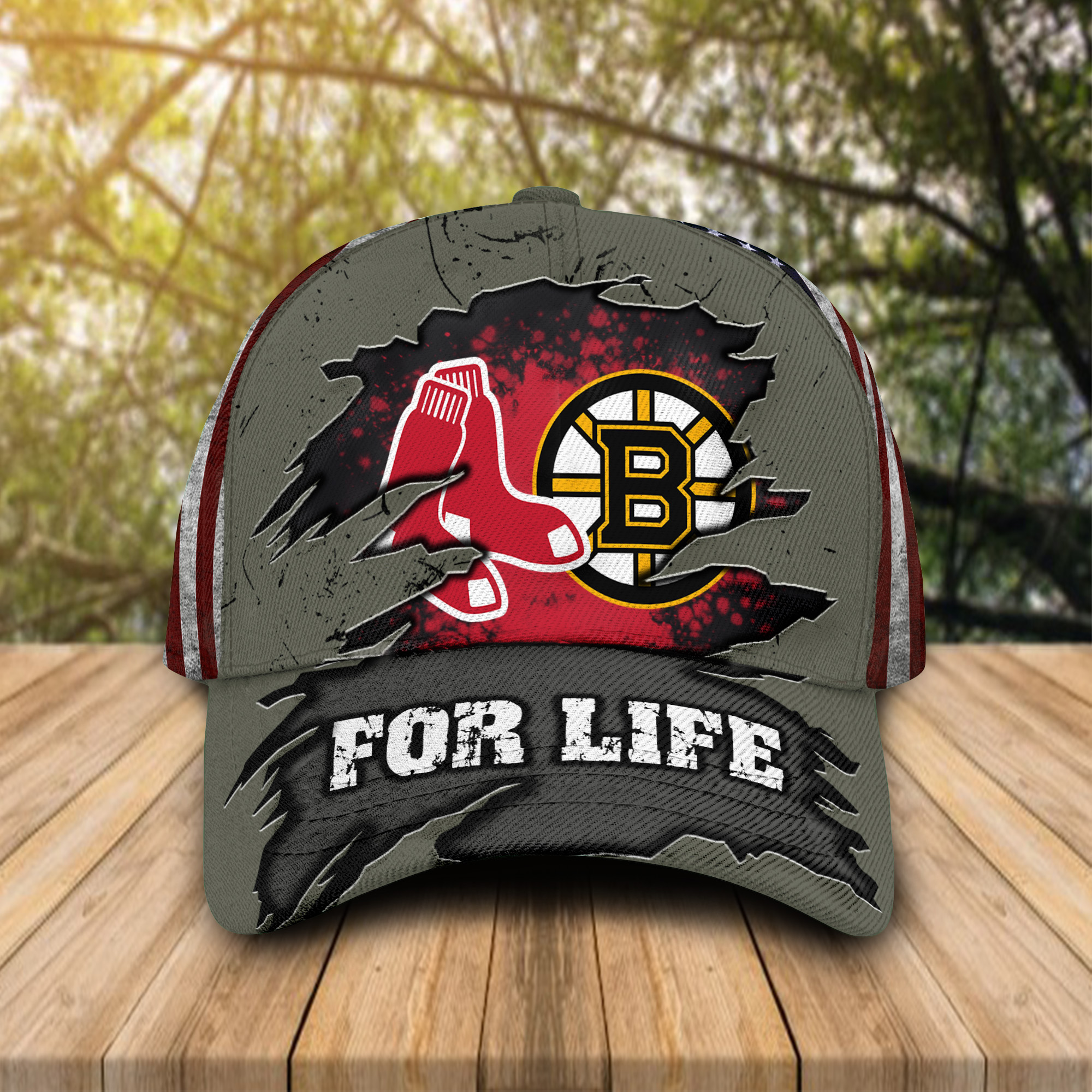Boston Red Sox And Boston Bruins For Life Caps & Hats