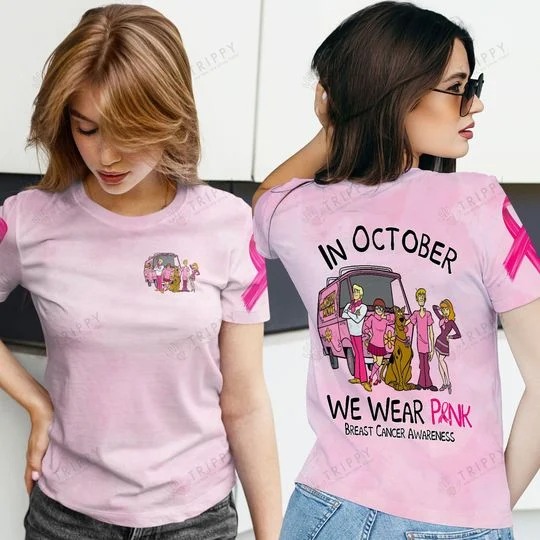 Breast Cancer Awareness Scooby Doo In October We Wear Pink 3d shirt, hoodie 2