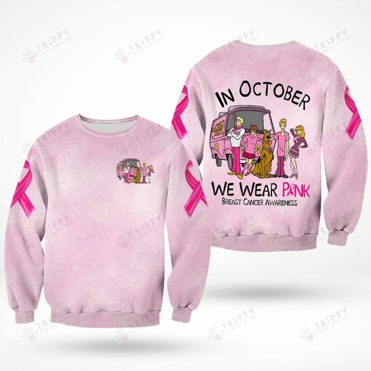 Breast Cancer Awareness Scooby Doo In October We Wear Pink 3d shirt, hoodie 3