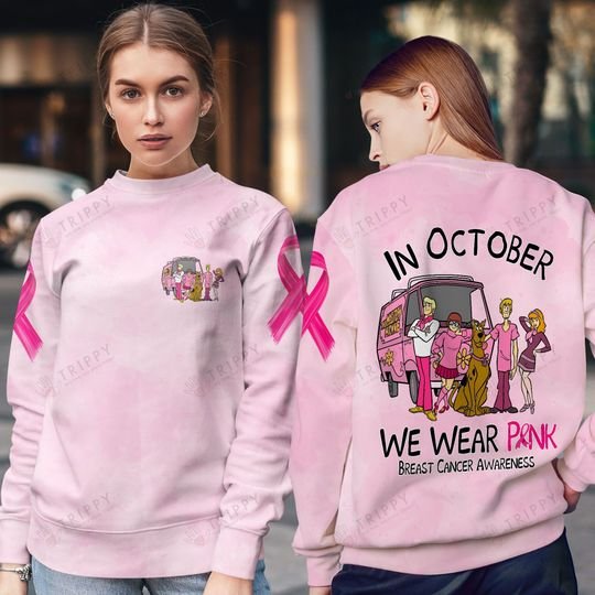 Breast Cancer Awareness Scooby Doo In October We Wear Pink 3d shirt, hoodie 4