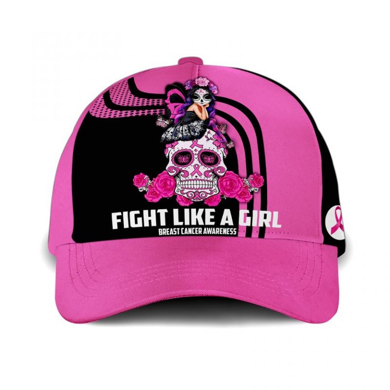 Breast cancer awareness Fight like a girl sugar skull fairy cap