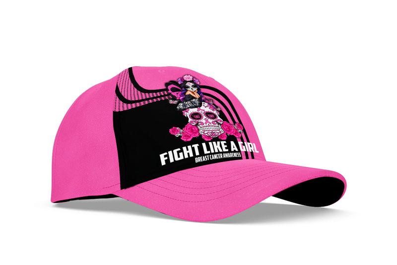 Breast cancer awareness Fight like a girl sugar skull fairy cap