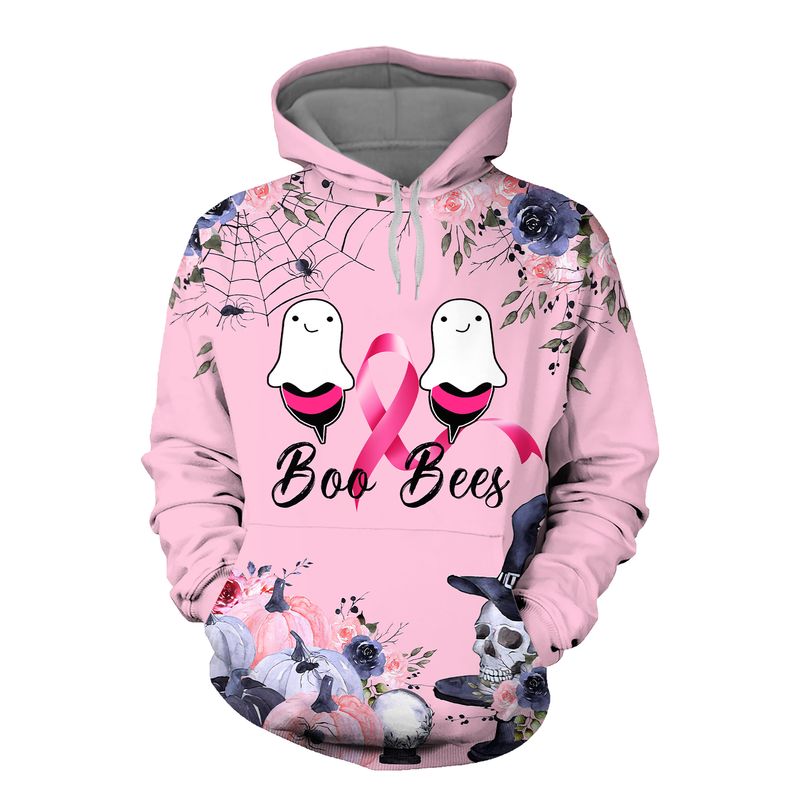 Breast cancer awareness boo bees happy halloween 3d hoodie – Saleoff 121021