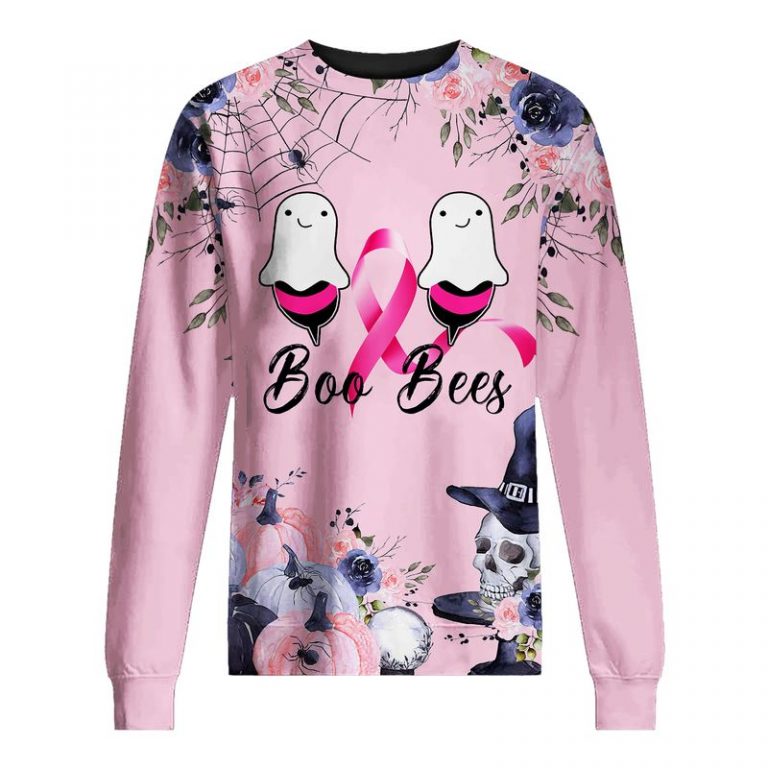 Breast cancer awareness boo bees happy halloween 3d sweatshirt