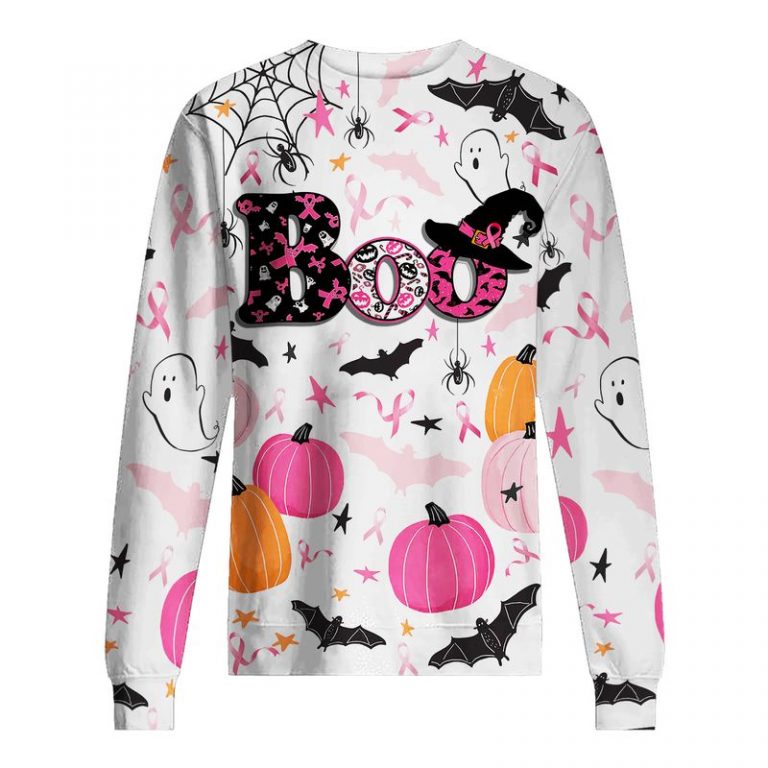 Breast cancer awareness boo pumpkin halloween 3d sweatshirt