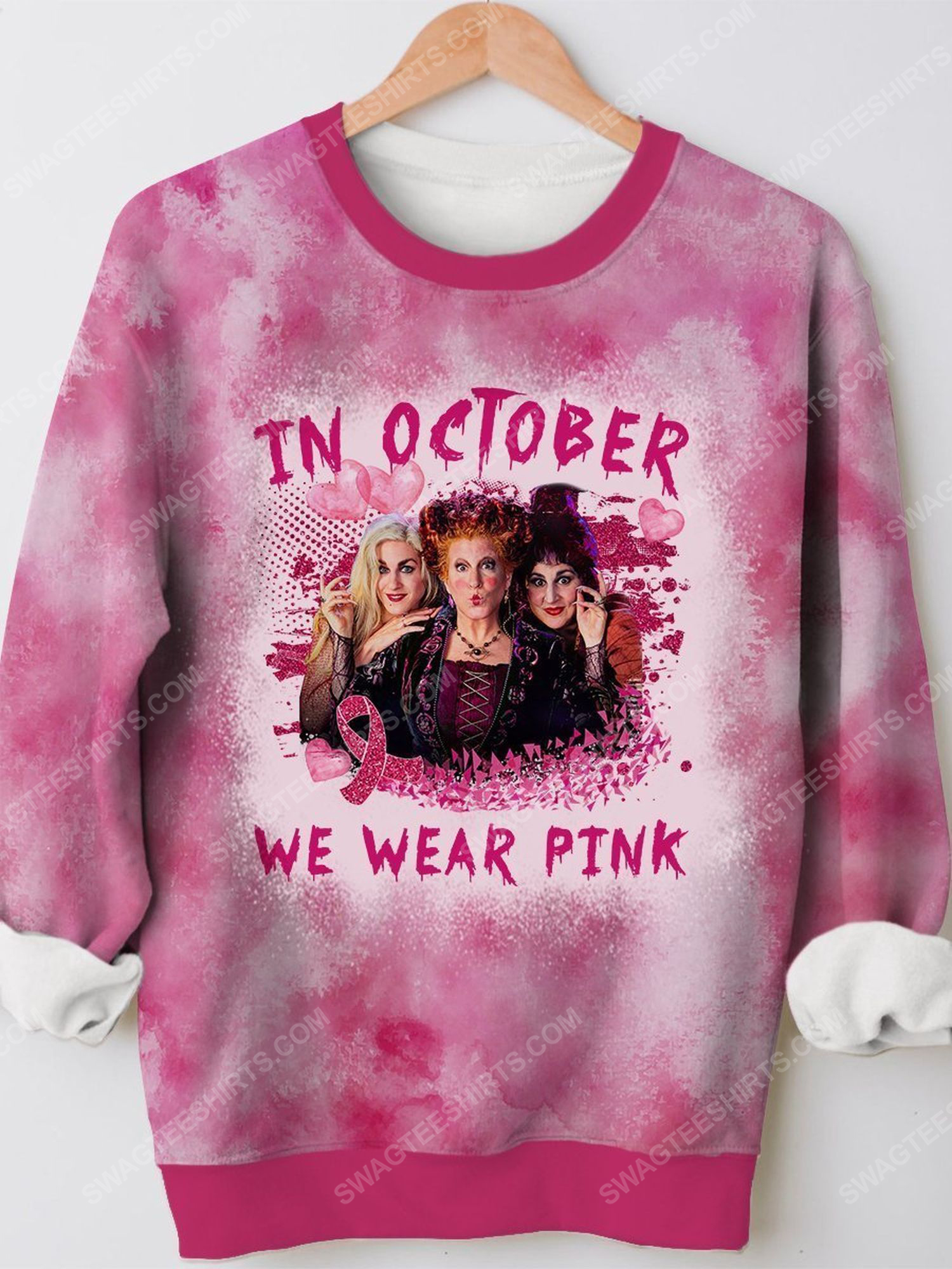 [special edition] Breast cancer awareness in october we wear pink hocus pocus tie dye shirt – maria (cancer)