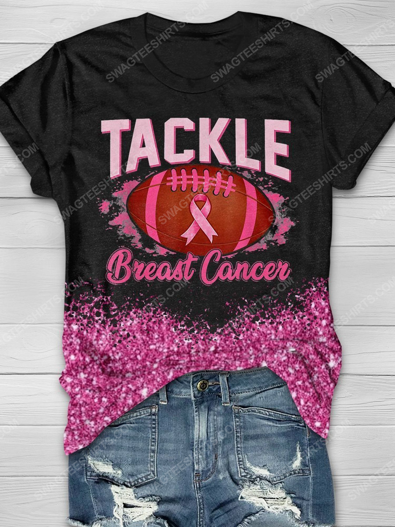 [special edition] Breast cancer awareness tackle football breast cancer full print shirt – maria (cancer)