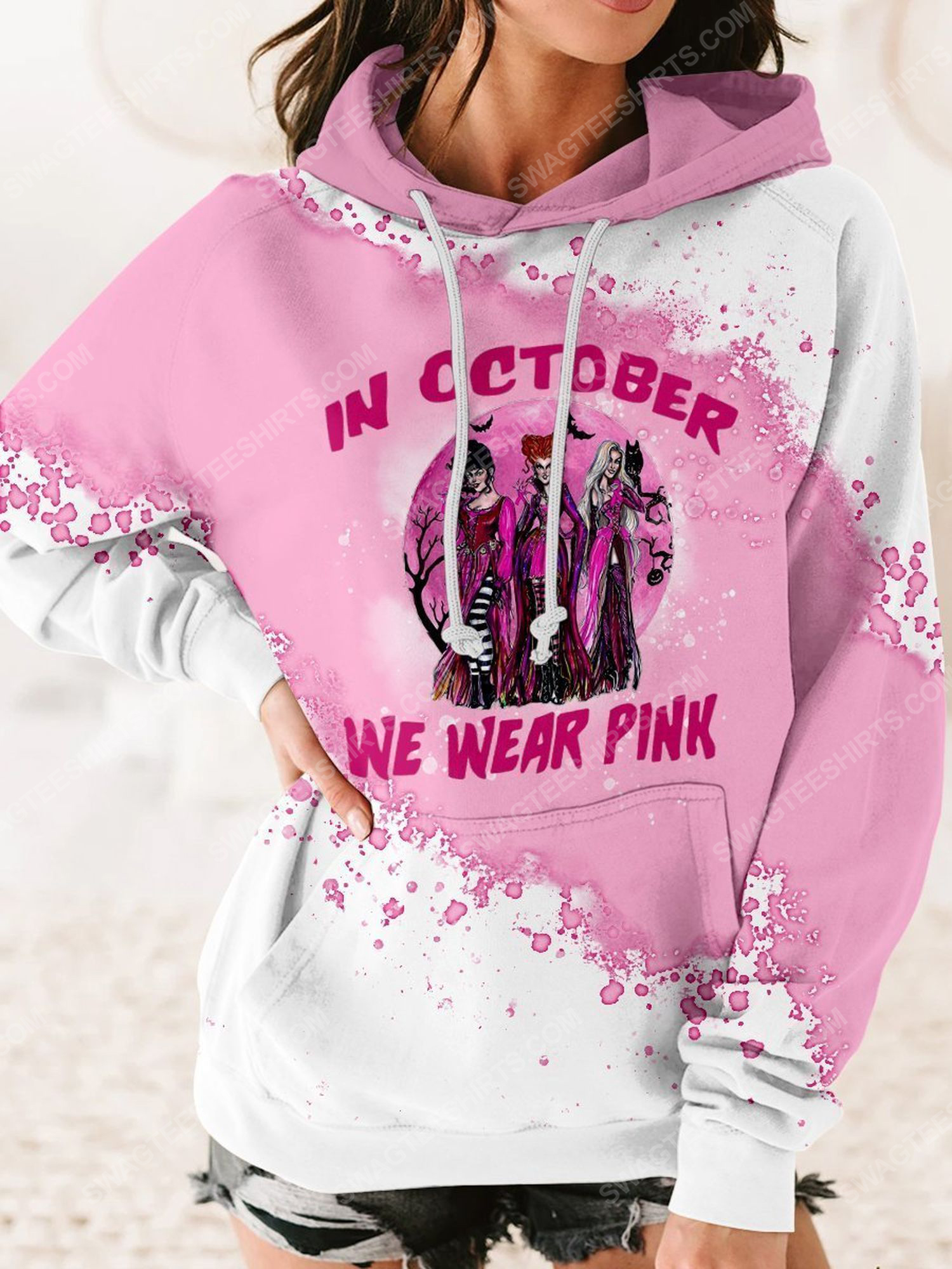 [special edition] Breast cancer in october we wear pink hocus pocus witch full print shirt – maria (cancer)